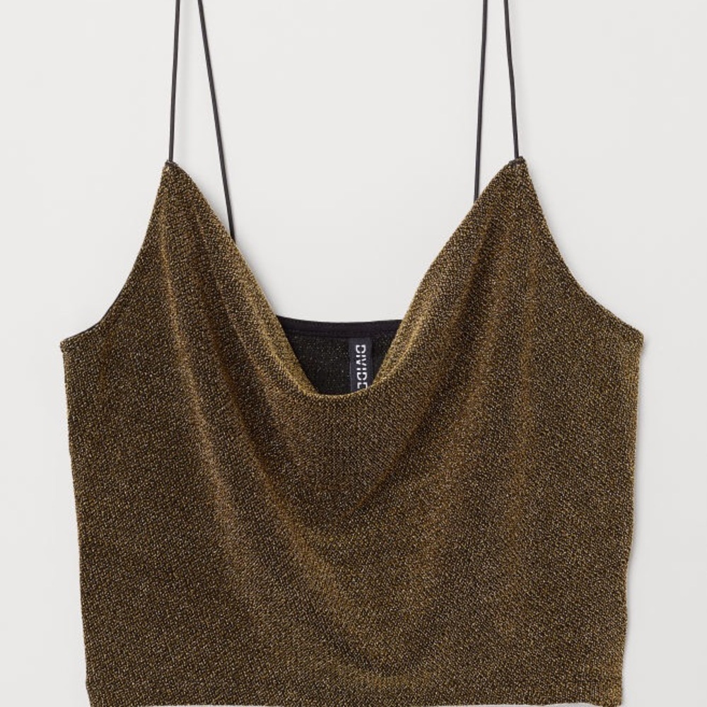 Gold shimmy string tank
